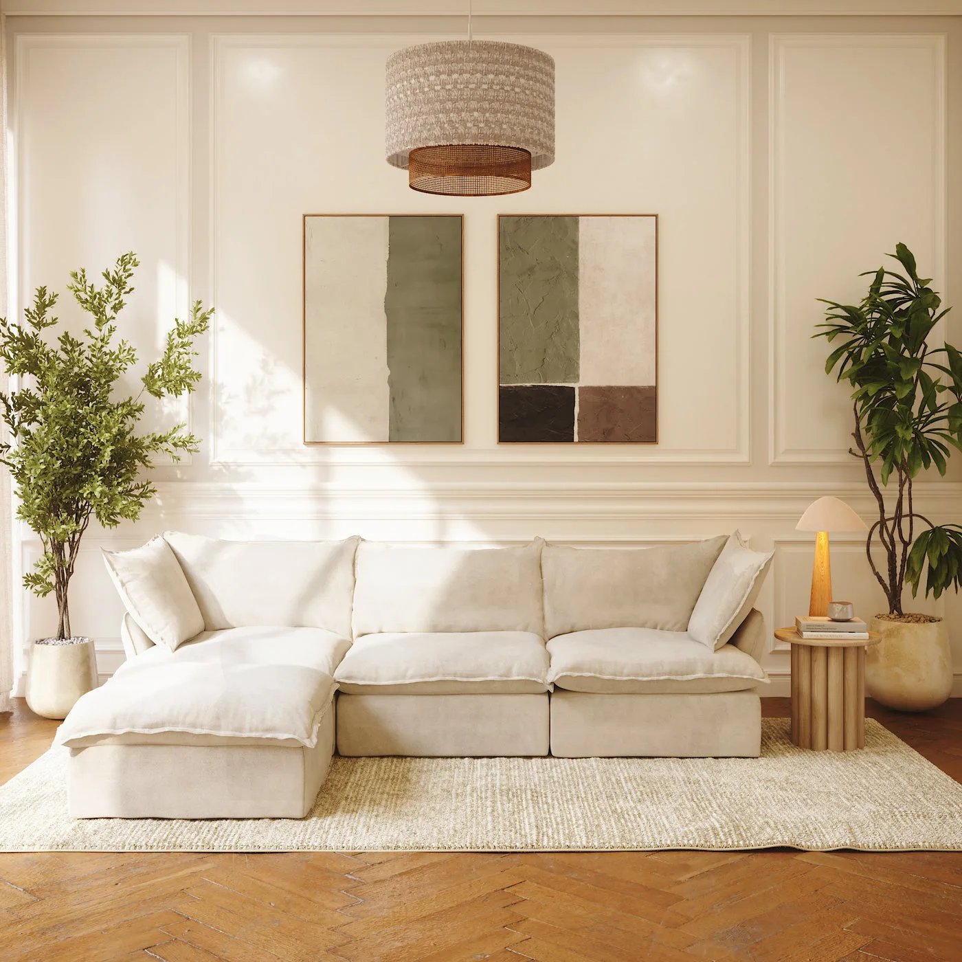 CloudComfort™ Modular Washable Luxe Sofa - 3 Seater Chaise