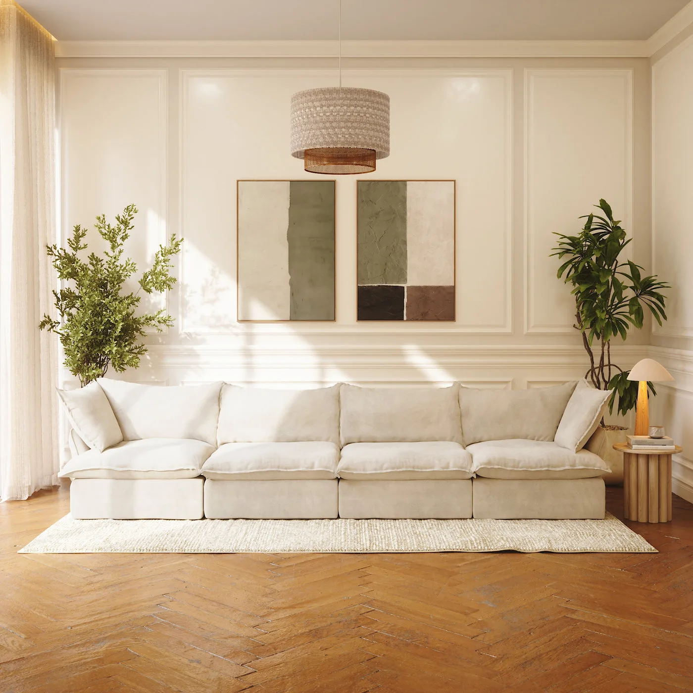 CloudComfort™ Modular Washable Luxe Sofa - 4 Seater
