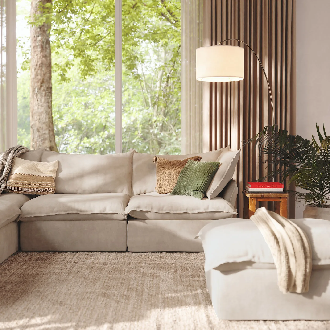 CloudComfort™ Modular Washable Luxe Sofa - 5 Seater Corner Sectional + Ottoman view 12
