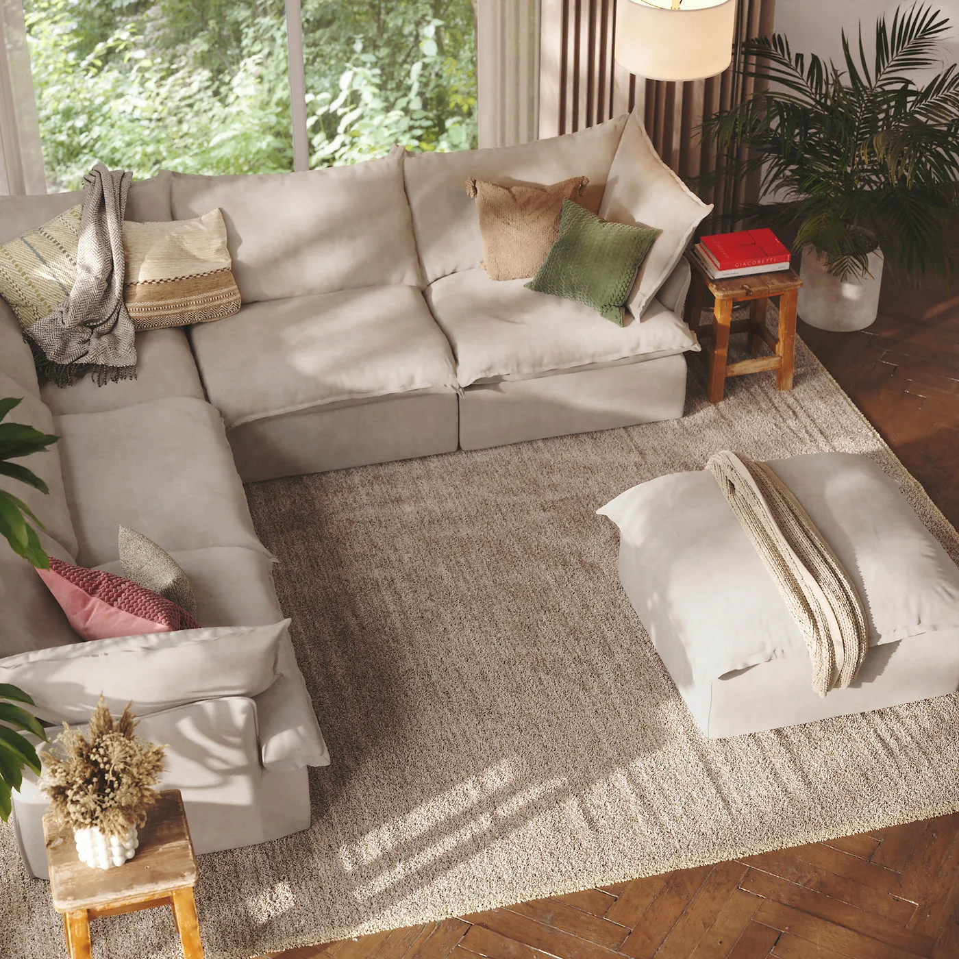 CloudComfort™ Modular Washable Luxe Sofa - 5 Seater Corner Sectional + Ottoman view 13