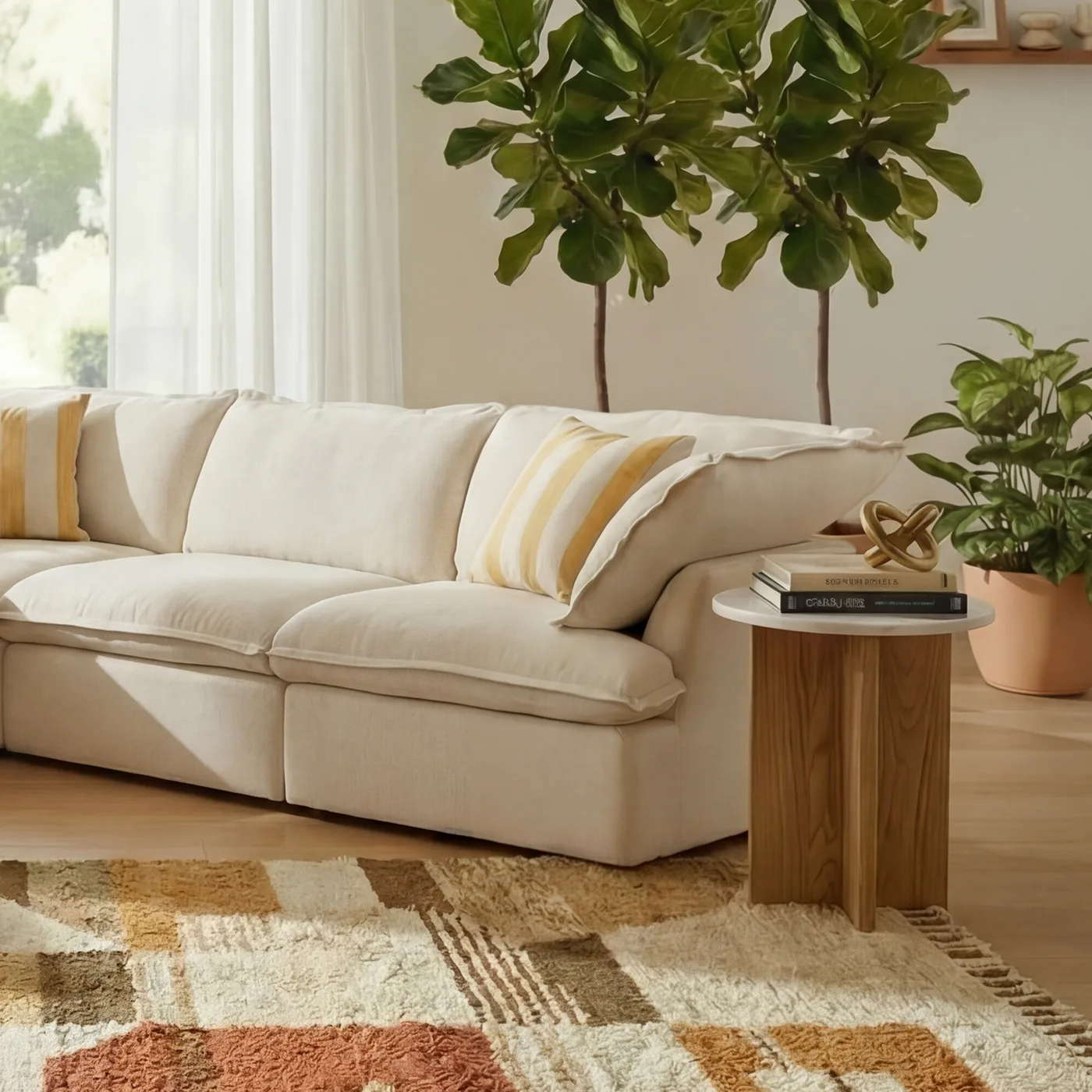 CloudComfort™ Modular Washable Luxe Sofa - 5 Seater Corner Sectional + Ottoman view 17