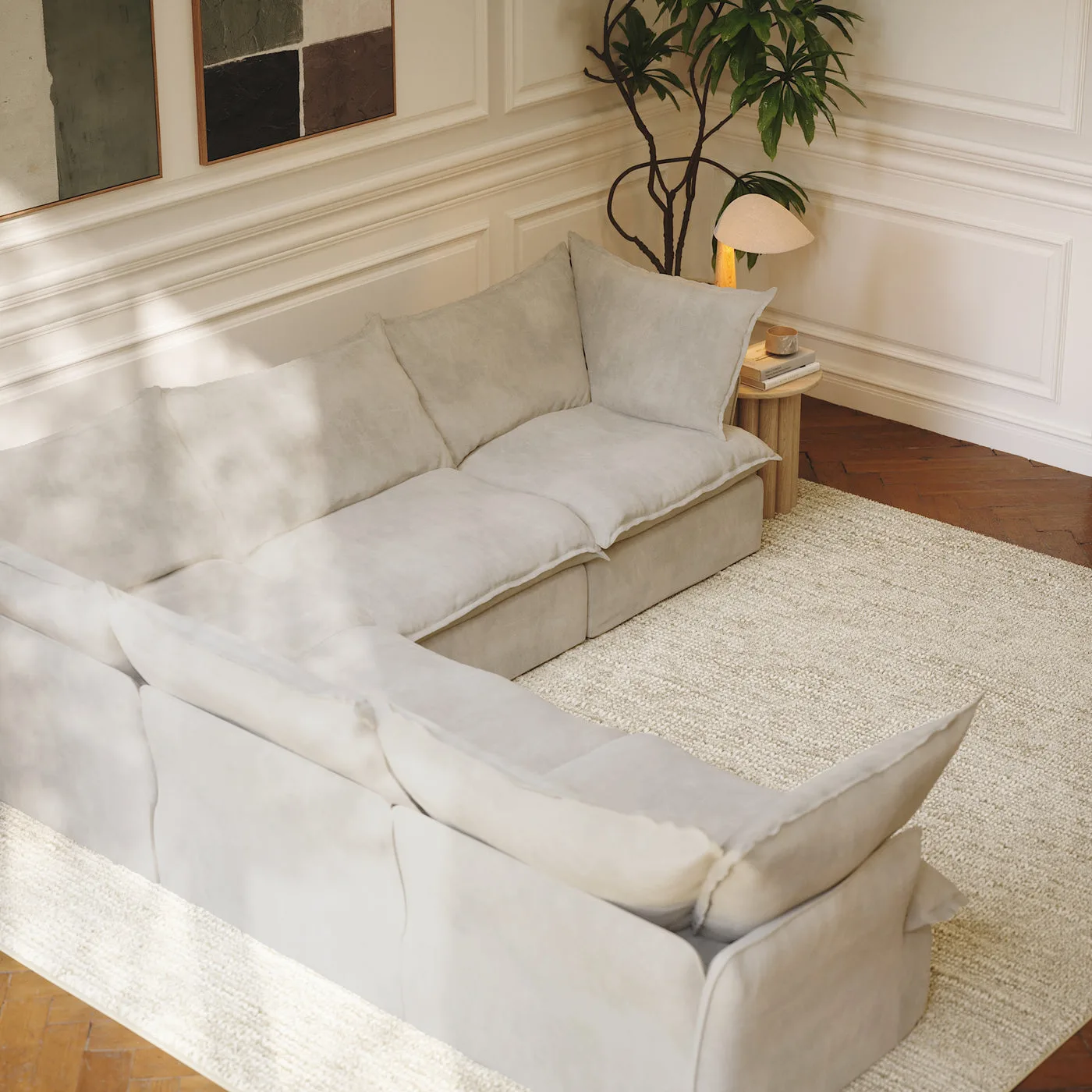 CloudComfort™ Modular Washable Luxe Sofa - 5 Seater Corner Sectional view 5