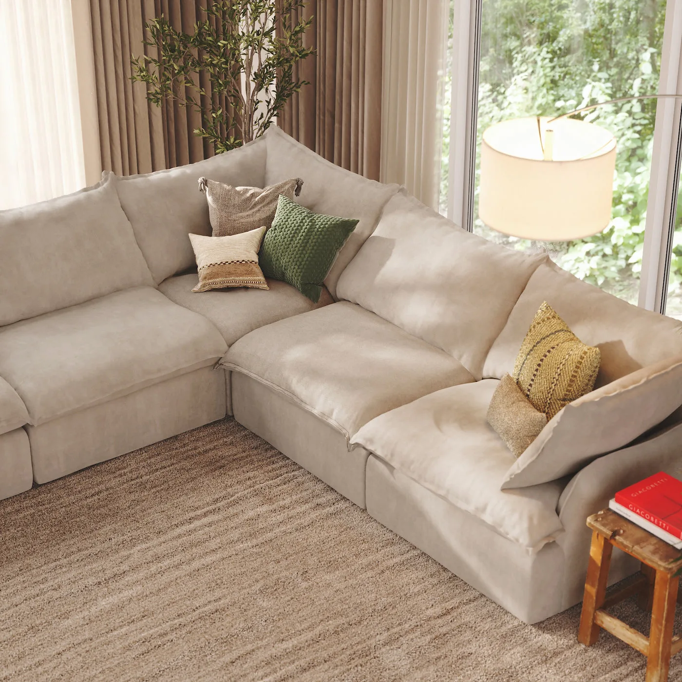 CloudComfort™ Modular Washable Luxe Sofa - 5 Seater Corner Sectional view 10