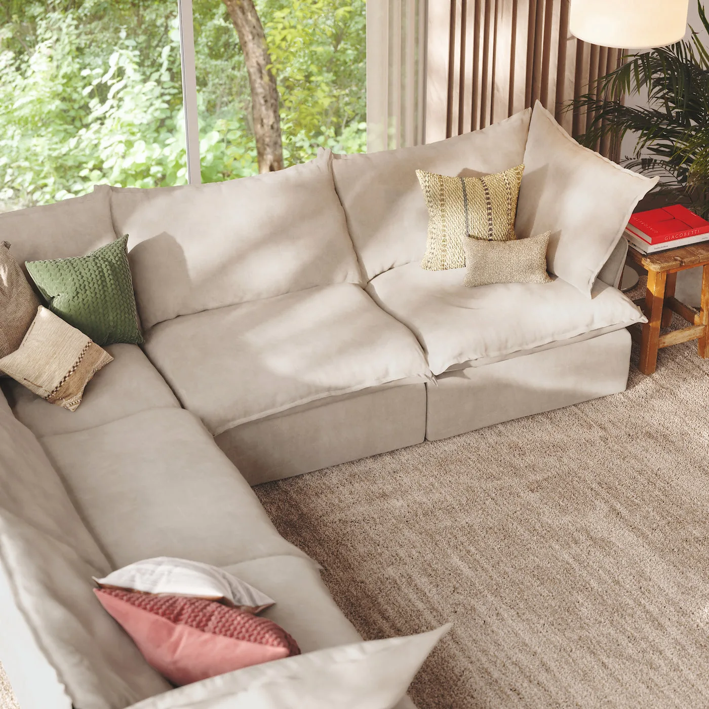 CloudComfort™ Modular Washable Luxe Sofa - 5 Seater Corner Sectional view 15