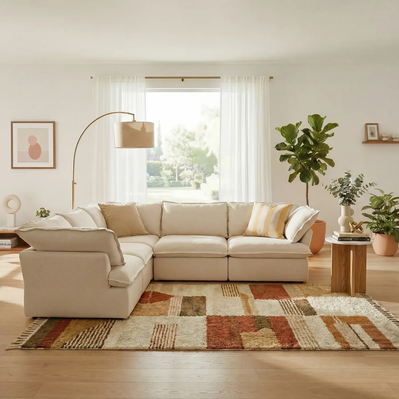CloudComfort™ Modular Washable Luxe Sofa - 5 Seater Corner Sectional view 16