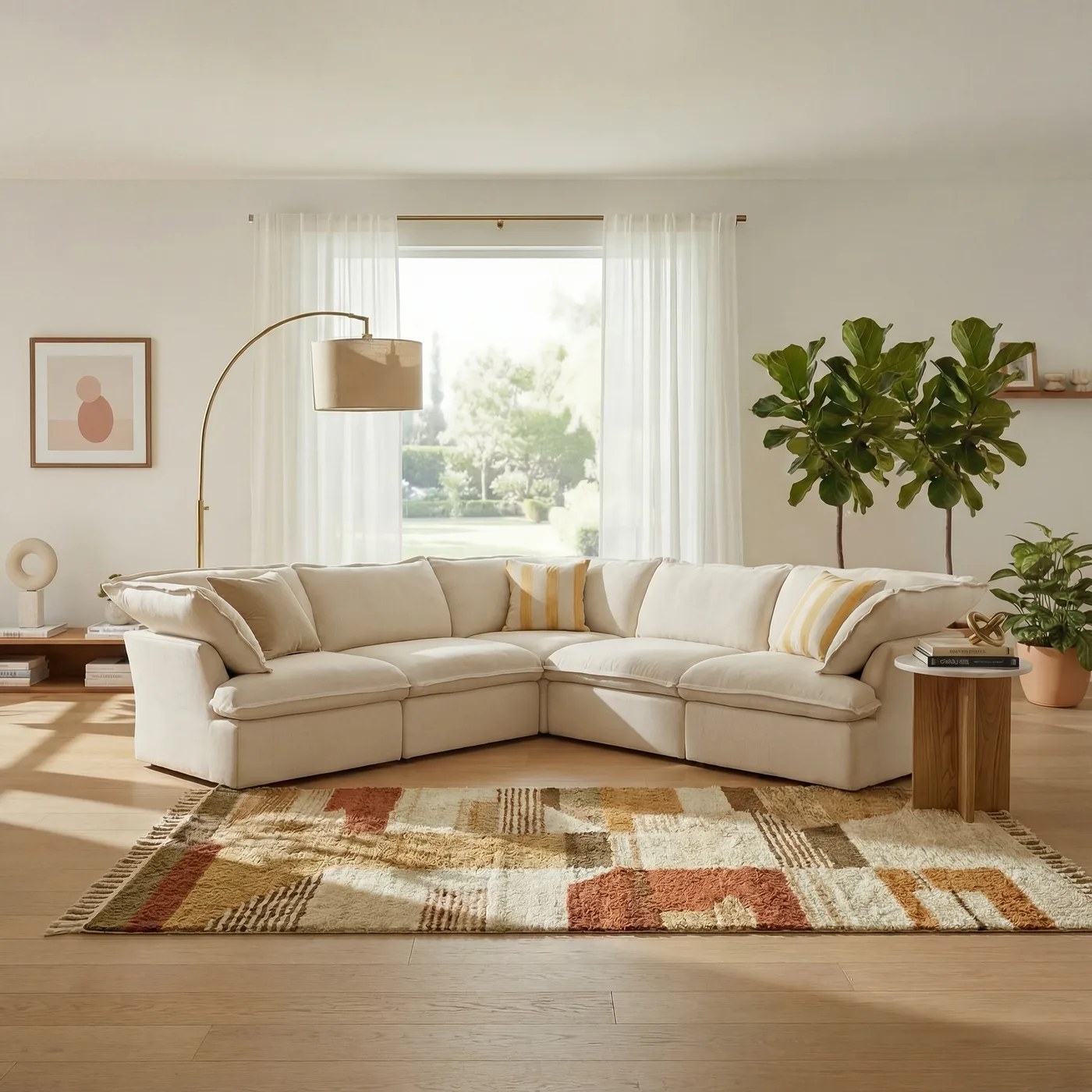 CloudComfort™ Modular Washable Luxe Sofa - 5 Seater Corner Sectional view 17