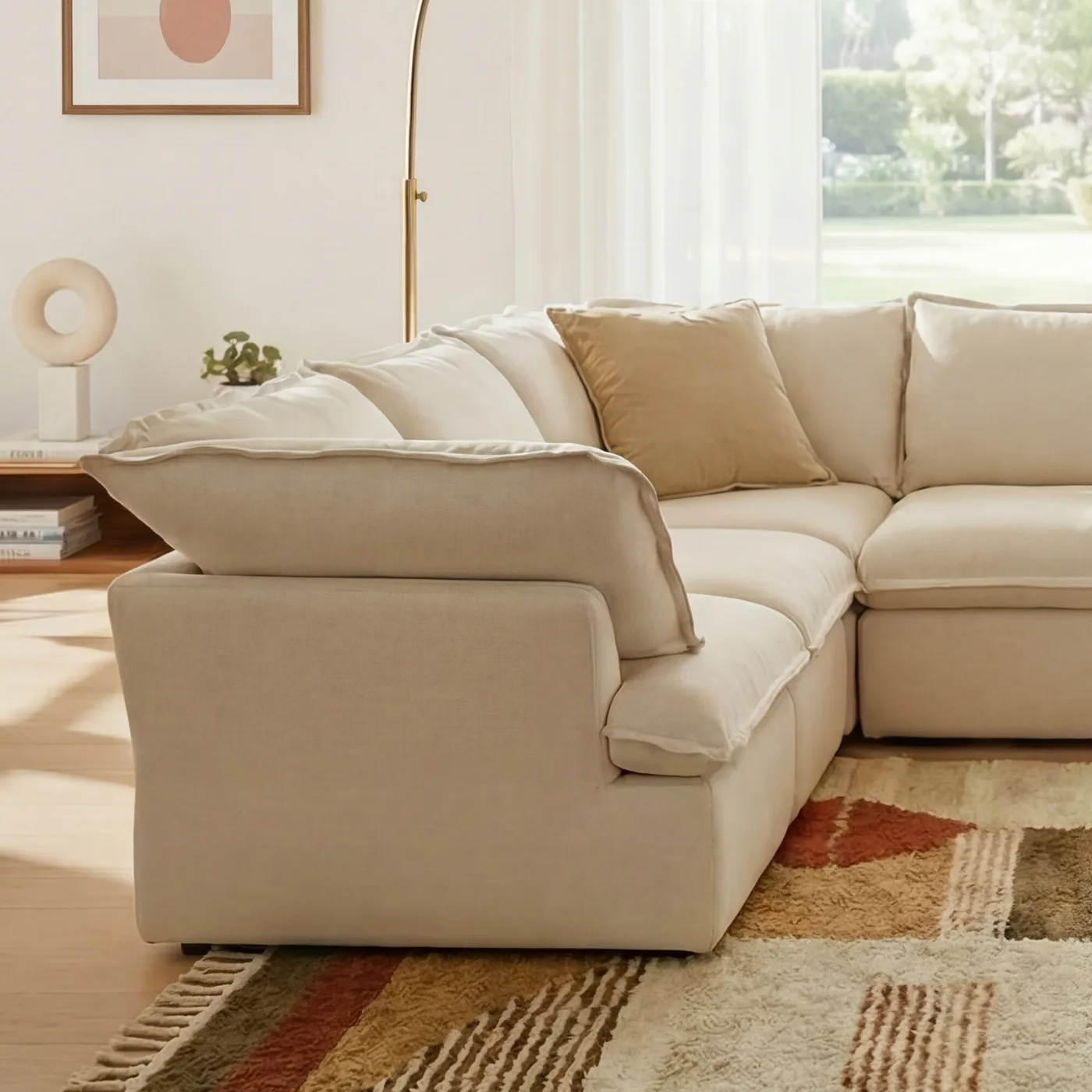 CloudComfort™ Modular Washable Luxe Sofa - 5 Seater Corner Sectional view 18