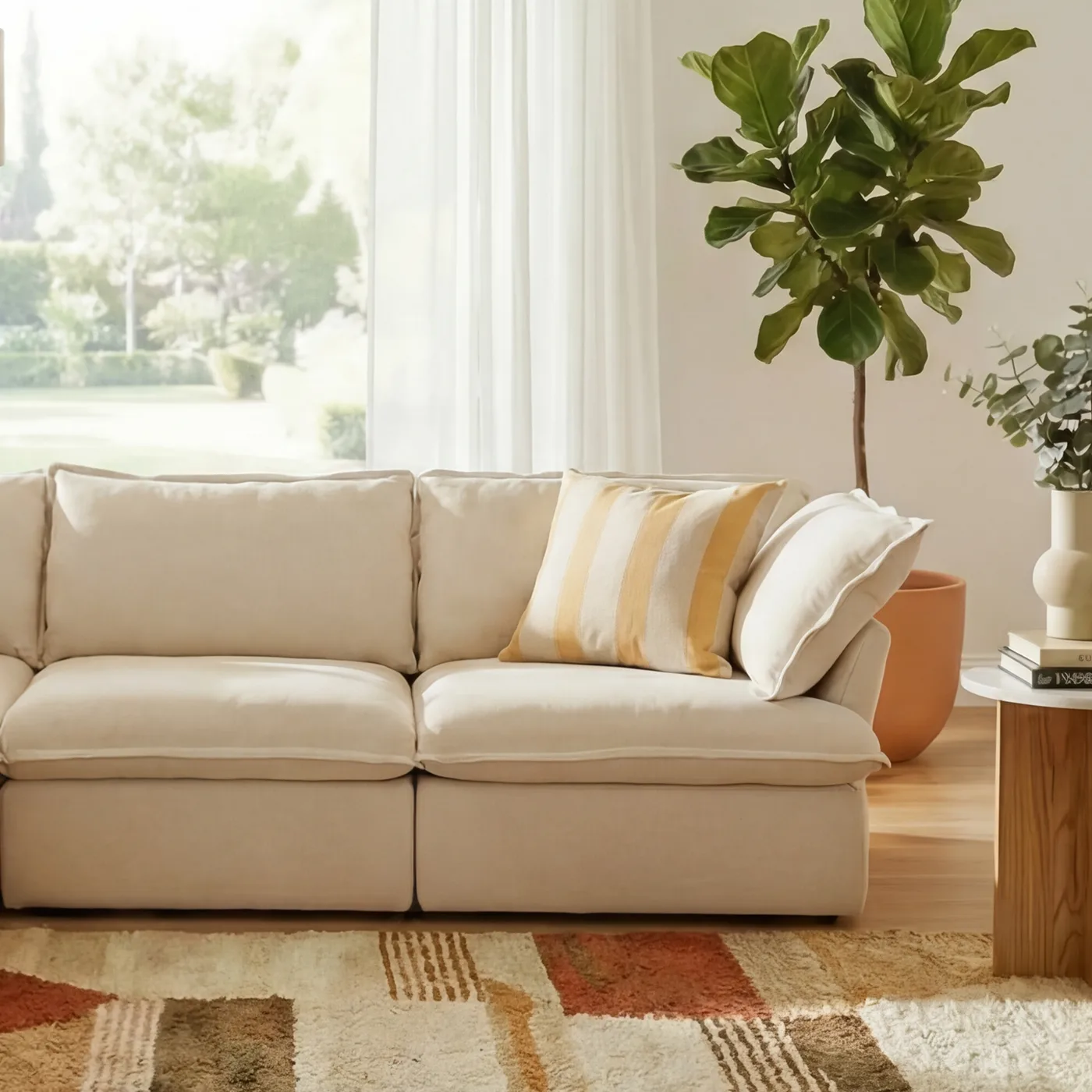 CloudComfort™ Modular Washable Luxe Sofa - 5 Seater Corner Sectional view 21